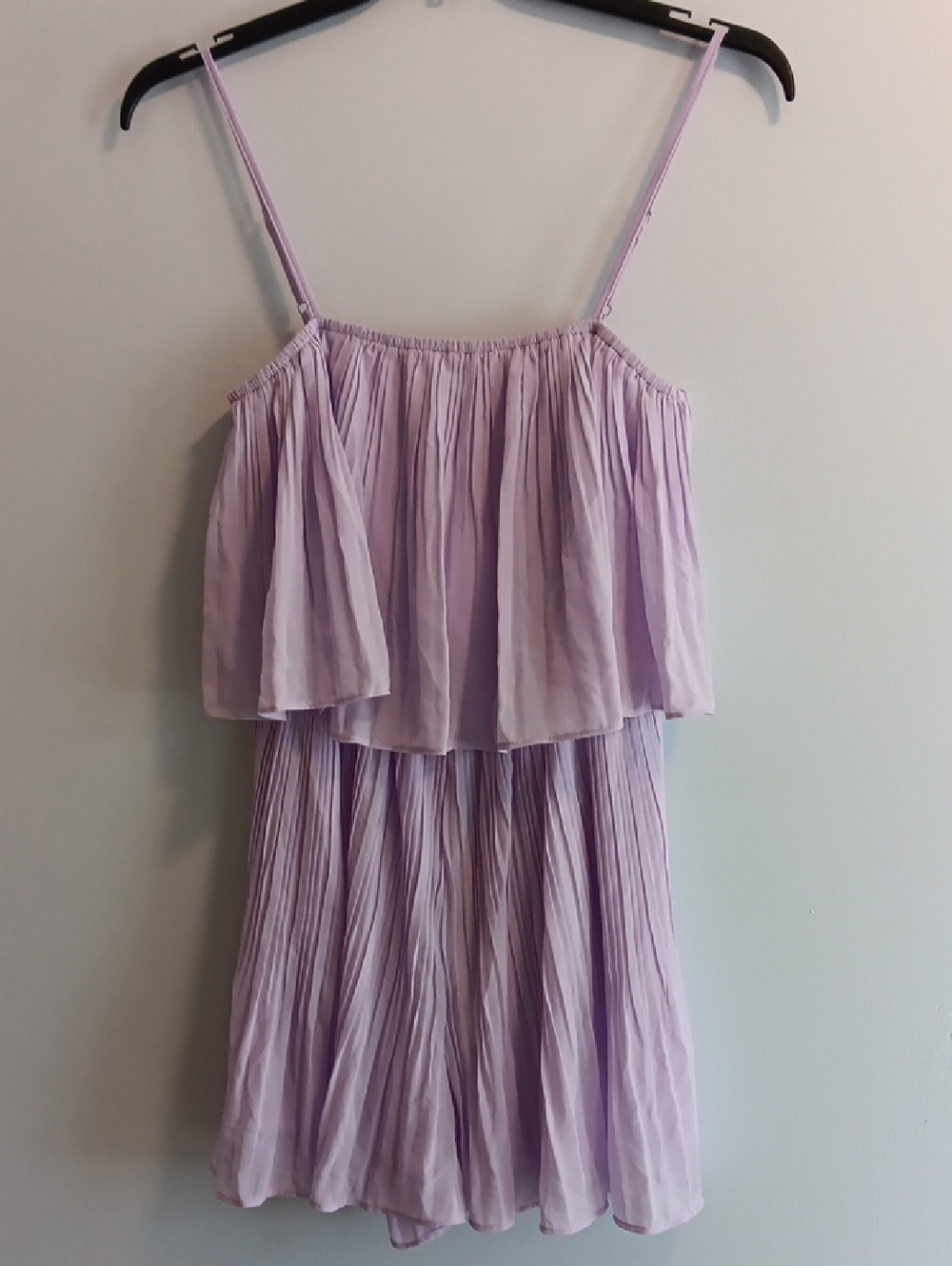 Exlura Large Lilac Spaghetti-Strap Pleated Romper NWT